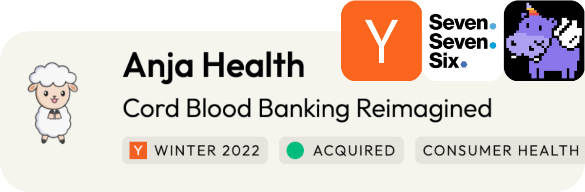 Anja Health — Cord Blood Banking Reimagined, YC Winter 2022, Acquired